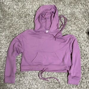 Purple Hollister Crop Top Hoodie Small